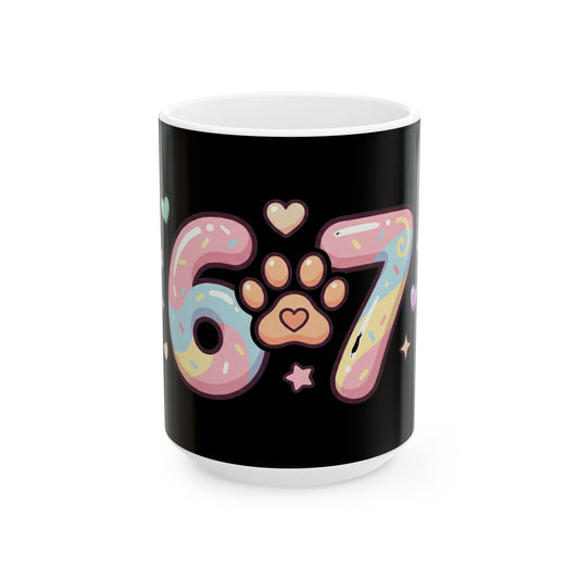Dog Paw Print Ceramic Mug — Cute Puppy Paw Graphic for Dog Lovers (11oz & 15oz)