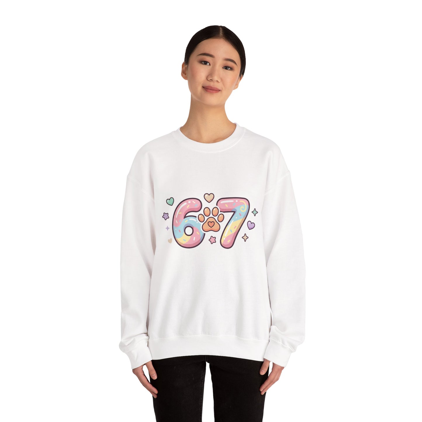 Dog Paw Print Crewneck Sweatshirt — Cute Puppy Paw Graphic for Dog Lovers
