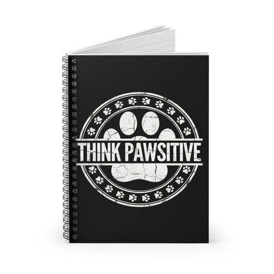 Think Pawsitive Dog Paw Print - Vintage Grunge Pet Lover Design