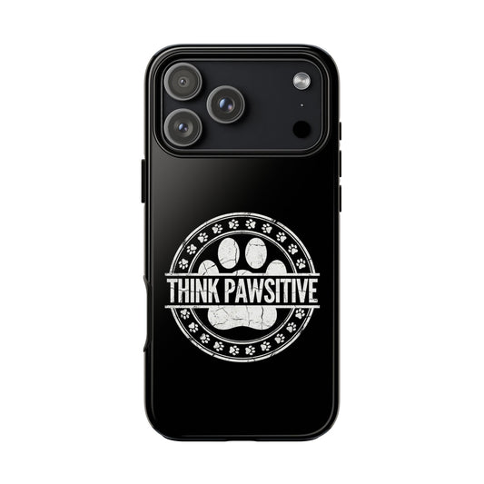 Think Pawsitive Dog Paw Print - Vintage Grunge Pet Lover Design