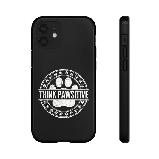 Think Pawsitive Dog Paw Print - Vintage Grunge Pet Lover Design