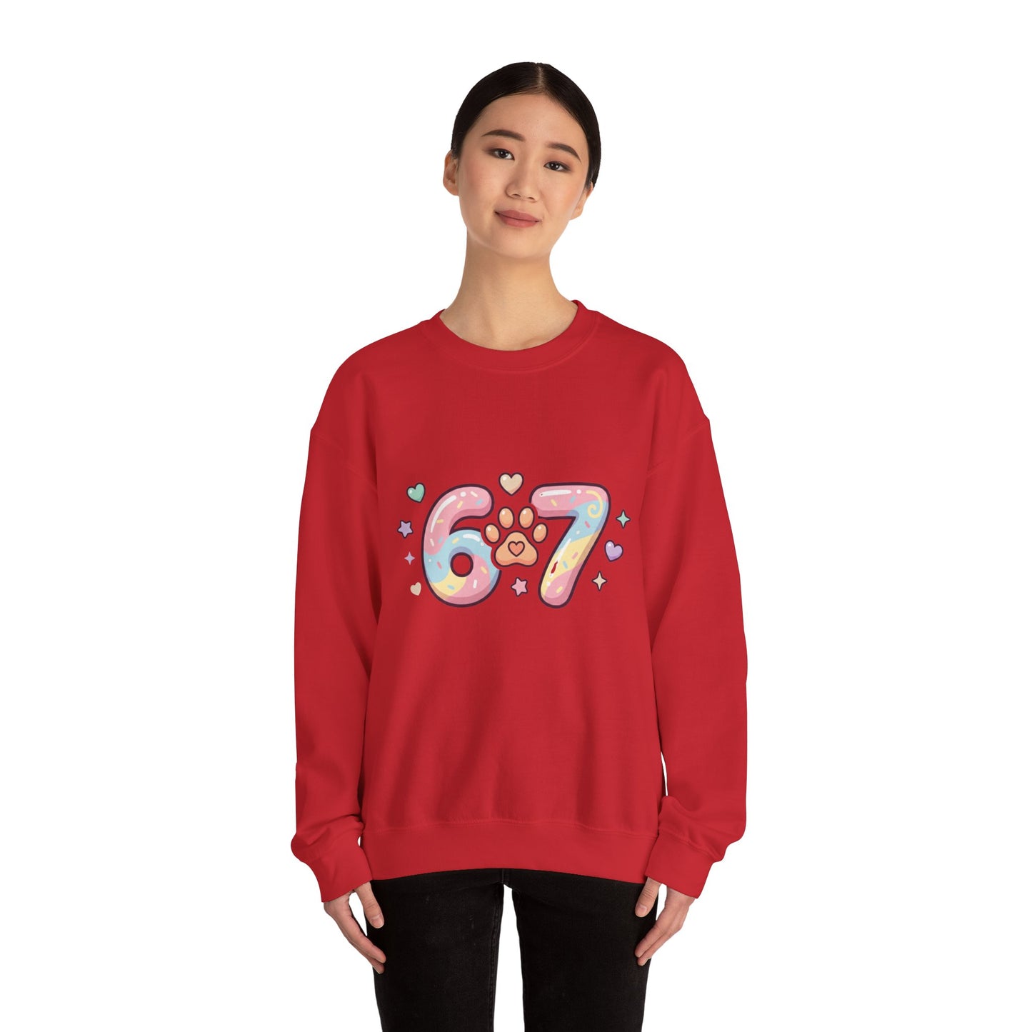 Dog Paw Print Crewneck Sweatshirt — Cute Puppy Paw Graphic for Dog Lovers